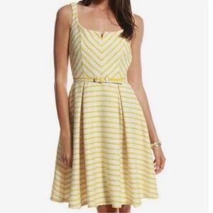 Eva Franco Yellow and White Striped Summer Dress